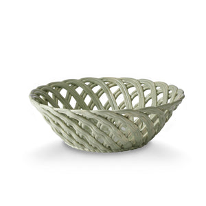 Woven Ceramic Bowl D28x9cm – Green