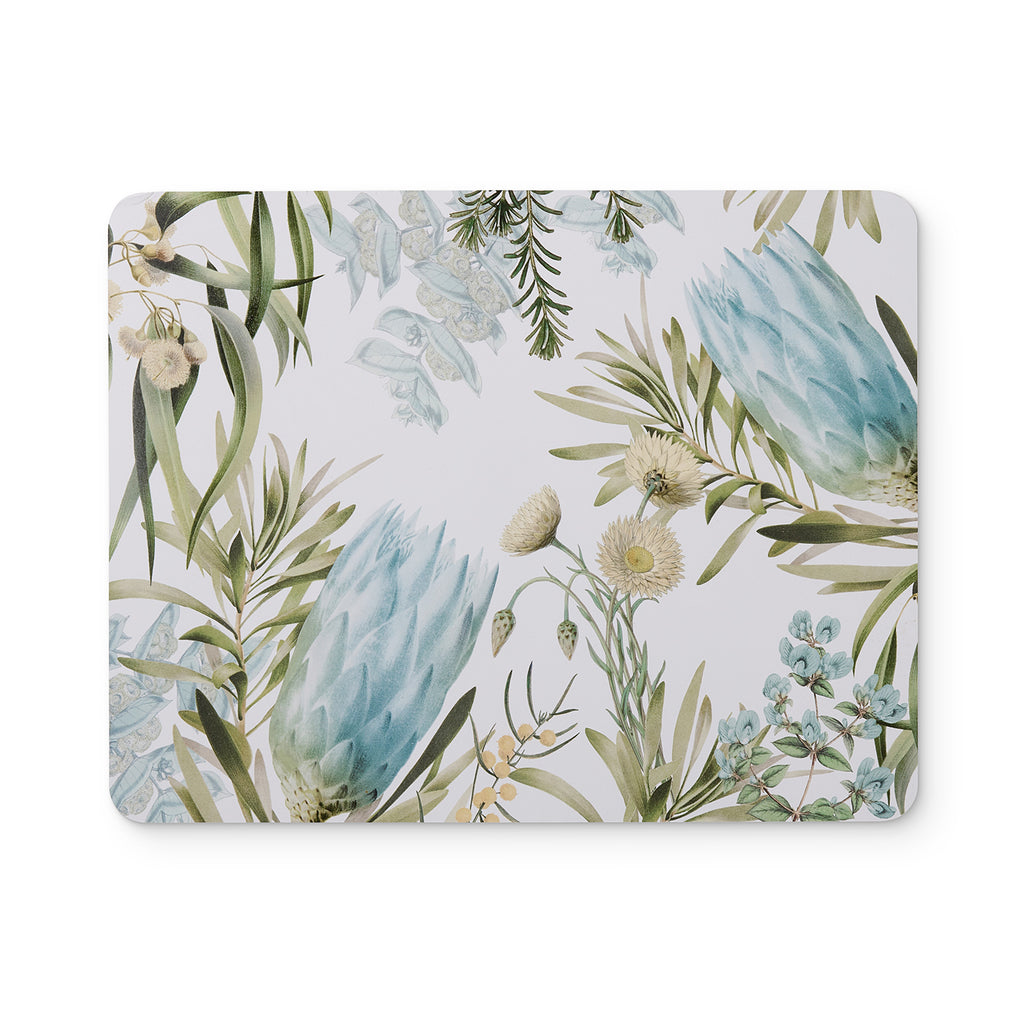 Madras Link Native Garden Rectangle Hard Placemat Set of 4 - Australian flora