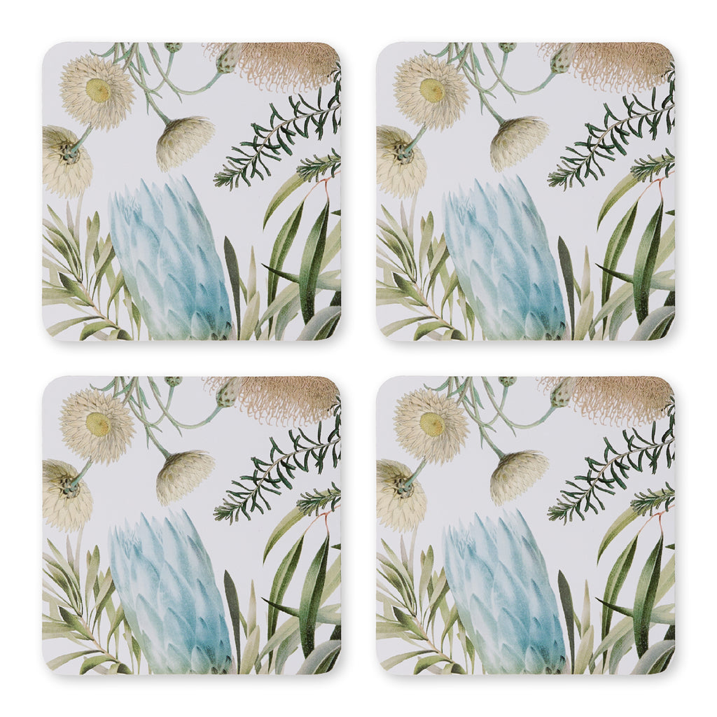 Madras Link Native Garden Square Hard Coaster Set of 4 - Australian flora