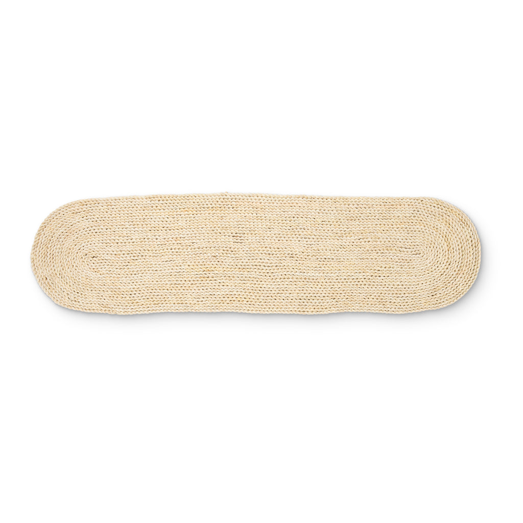 Madras Link Braided Table Runner Light Natural 30x120cm - maize fibre
