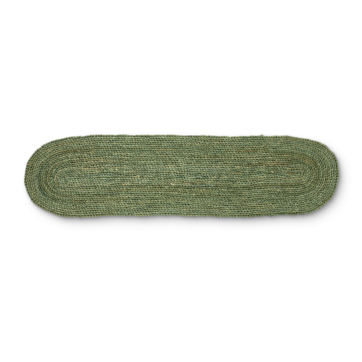 Madras Link Braided Maize Fibre Table Runner Olive Green 30x120cm - woven runner