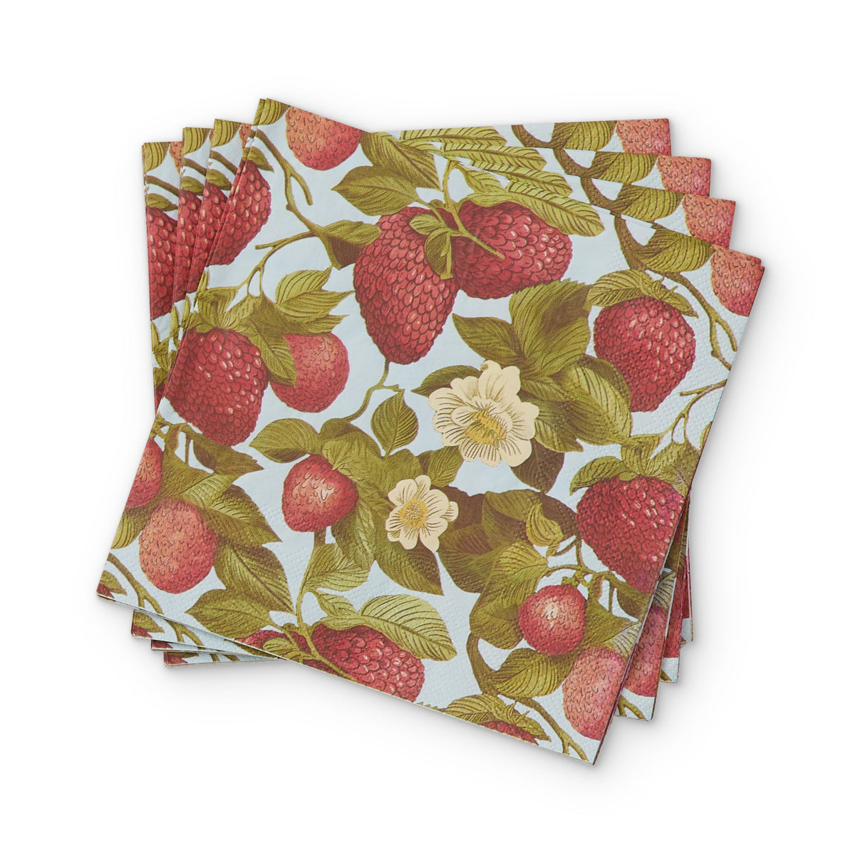 Madras Link Strawberry Field Paper Napkin Set of 20 - printed dinner napkins