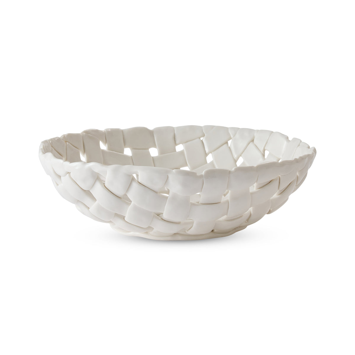 Woven Ceramic Bowl D26x3.8cm – White