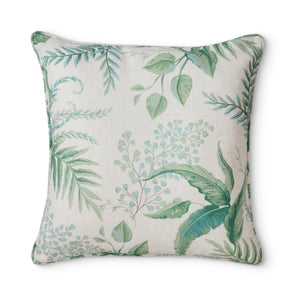 Madras Link Fern Blue Green Cushion 50cm - front view on white background