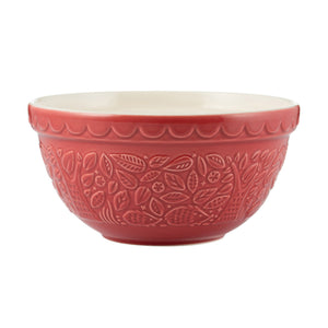 Mason Cash In The Forest Hedgehog Burgundy Mixing Bowl 21cm - embossed forest design