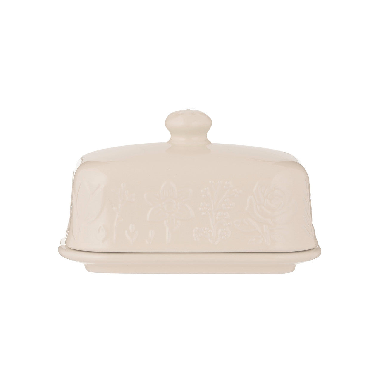 Stoneware Butter Dish with Lid – Embossed Floral 500g – Mason Cash