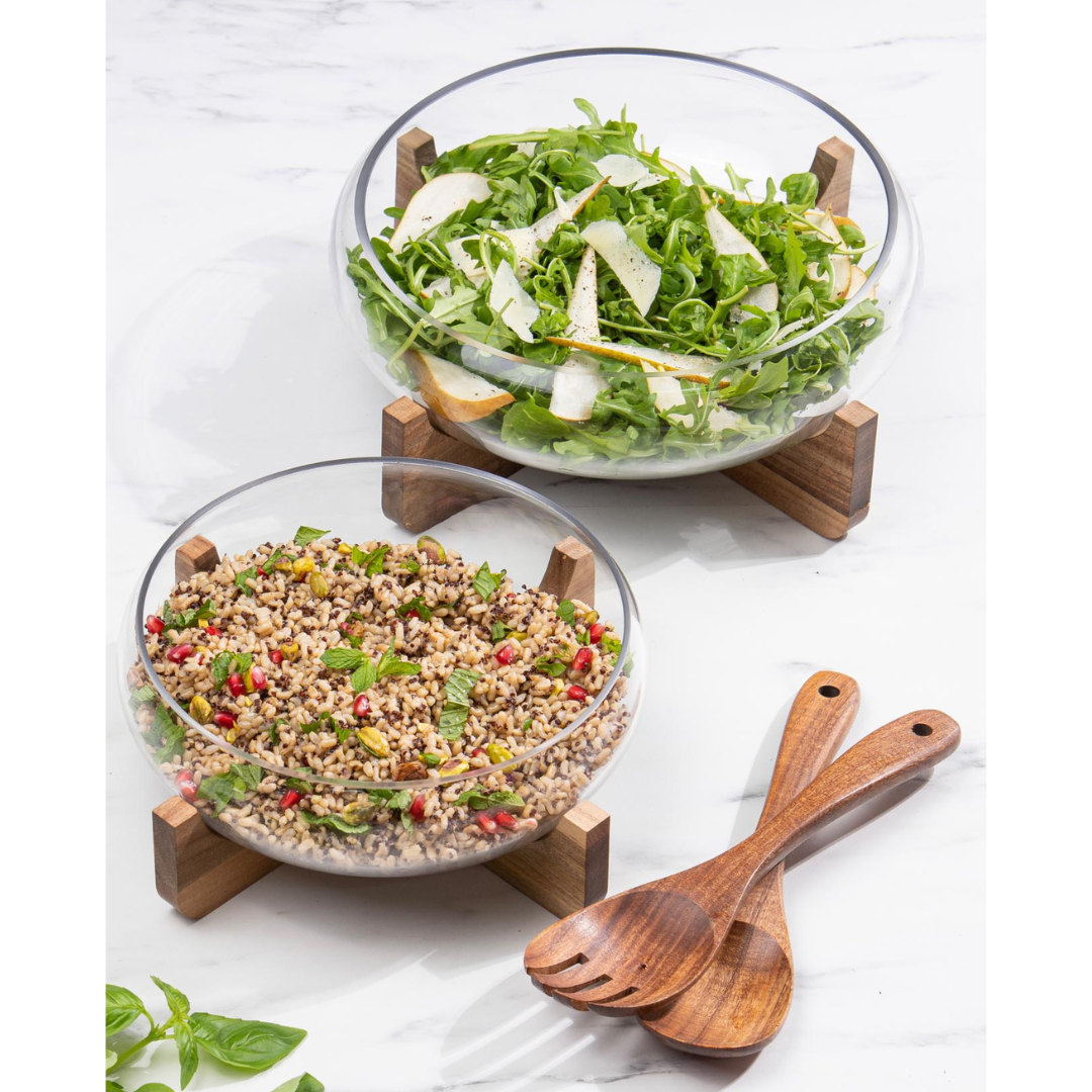 Gather Glass & Acacia Salad Bowl – Ladelle