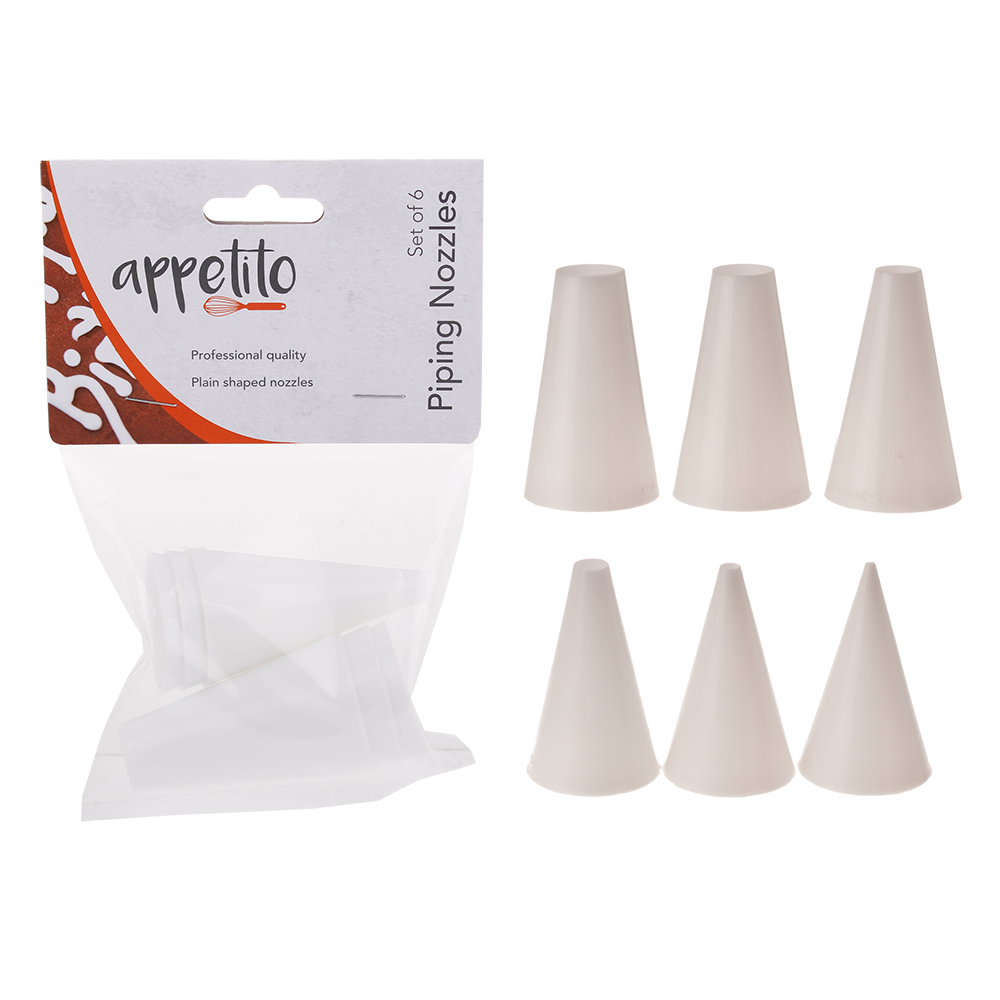 SKU 3224-1 Plastic Piping Nozzles Set of 6 White icing tips