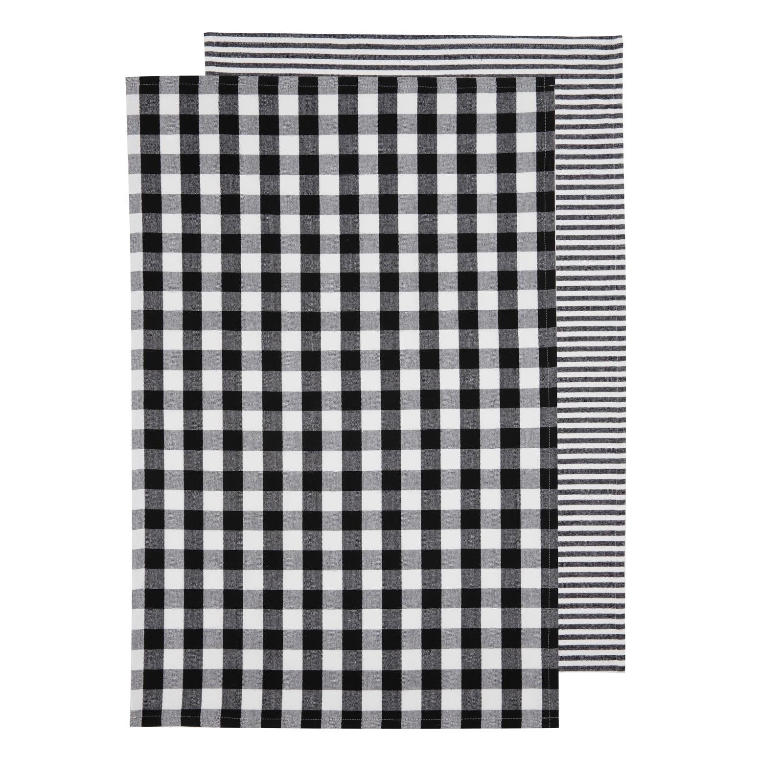 Eco Gingham Kitchen Towel Set of 2 – Black – Ladelle