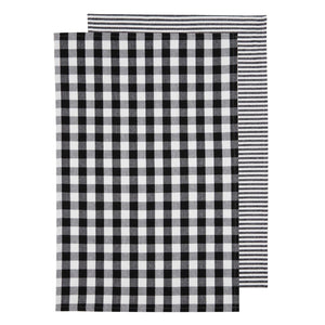 Eco Gingham Kitchen Towel Set of 2 – Black – Ladelle