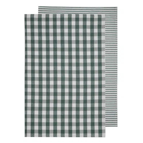 Eco Gingham Kitchen Towel Set of 2 – Black – Ladelle