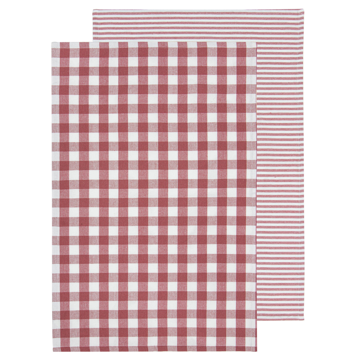 Ladelle Eco Gingham Blush 2pk Kitchen Towel - recycled cotton dish towel set
