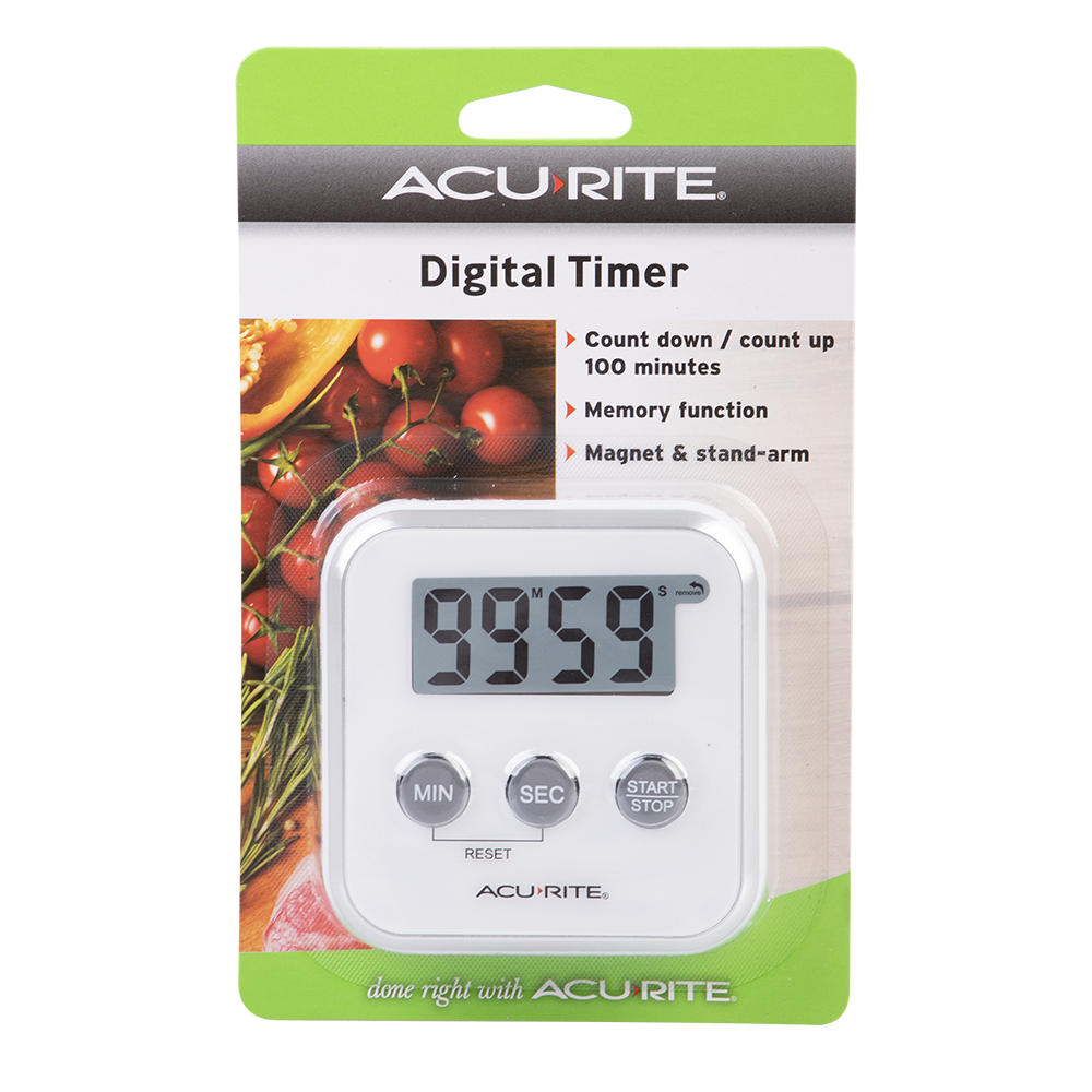 Acurite Digital Timer 100 Minutes White - detail shot