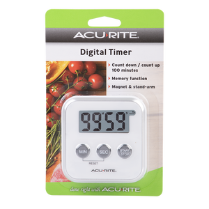 Acurite Digital Timer 100 Minutes White - detail shot