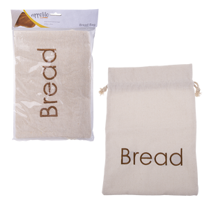 Appetito Embroidered Bread Bag 27.5 x 39cm - reusable kitchen food storage