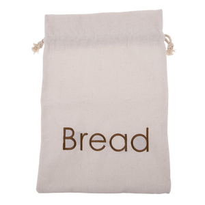 Appetito Embroidered Bread Bag - drawstring detail view