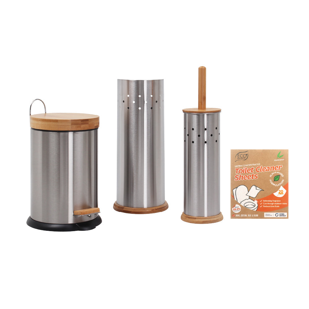 3-in-1 Bathroom Set Black - White Magic Eco Basics