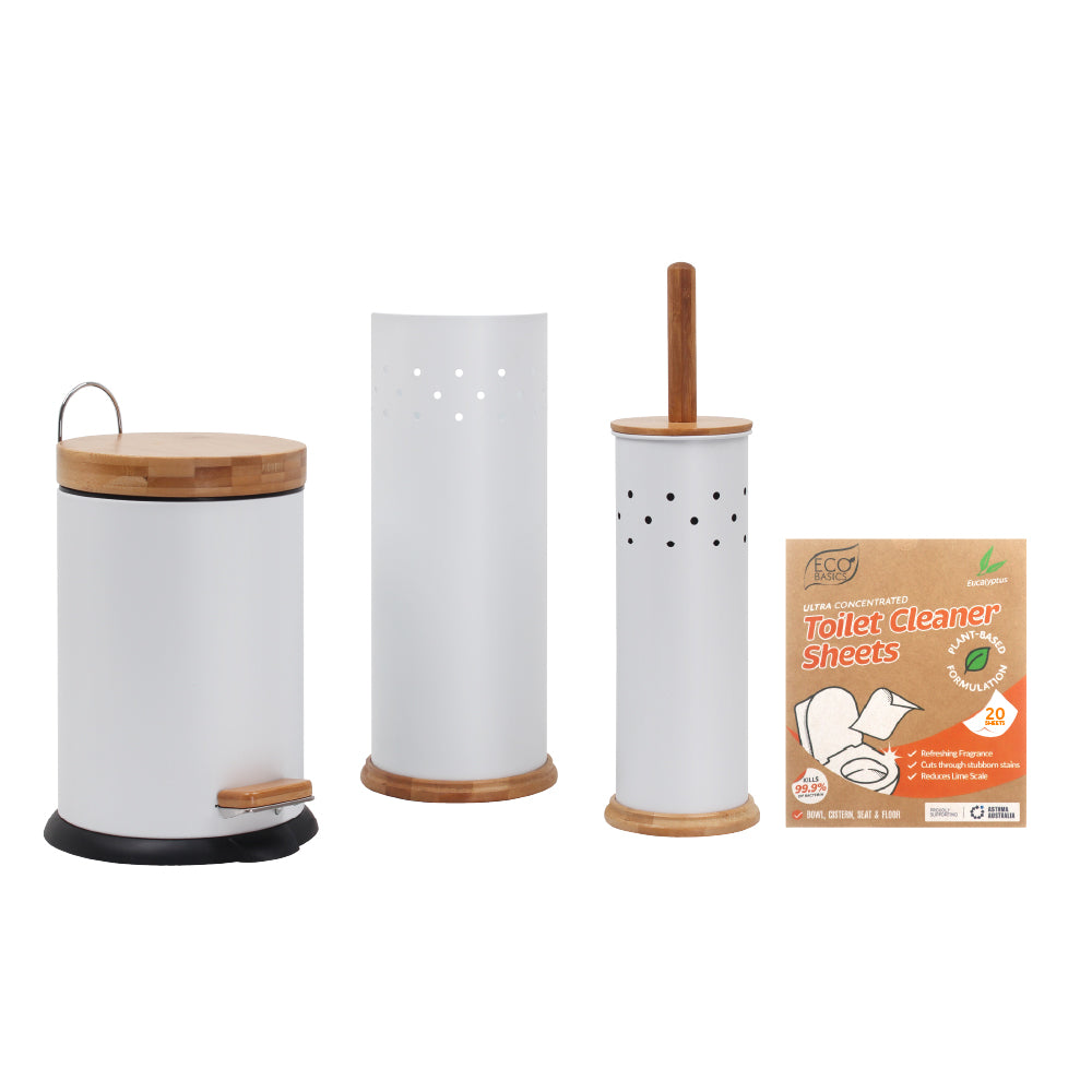3-in-1 Bathroom Set Black - White Magic Eco Basics