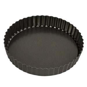 Bakemaster Non Stick Loose Base Round Quiche Pan 25cm - fluted flan tin