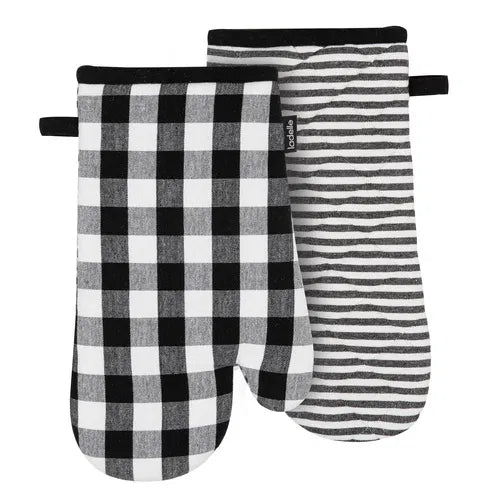 Eco Gingham Kitchen Towel Set of 2 – Black – Ladelle