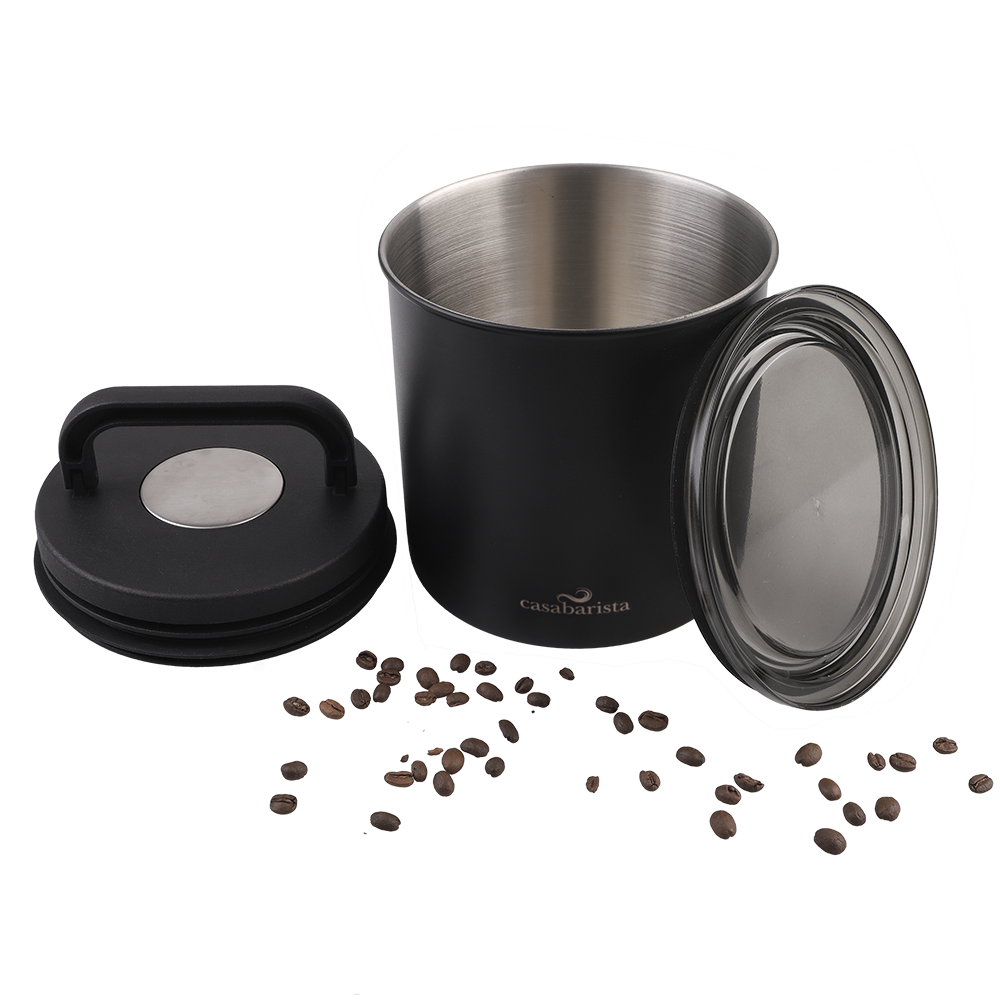 Casabarista Vacuum Coffee Canister 2.2L Black - coffee storage canister