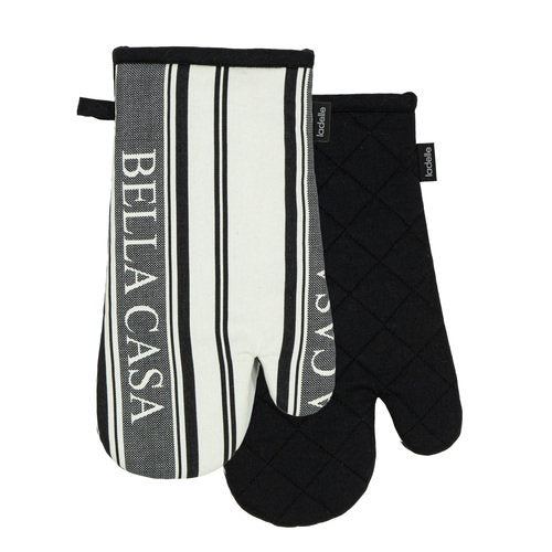 Bella Casa Oven Mitt Set of 2 – Ladelle, black product shot