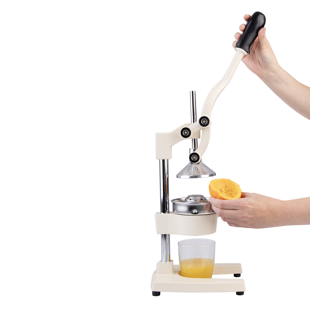 Integra Cast Iron Manual Juicer White - close up