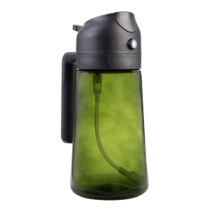 Appetito Dual Function Oil Sprayer and Pourer 430ml green glass bottle - side view