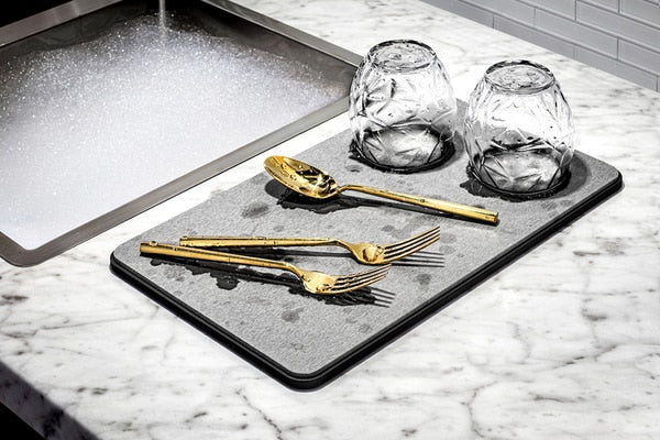 madesmart Drying Stone Dish Drying Mat 37.4 × 22.4 × 1.3 cm
