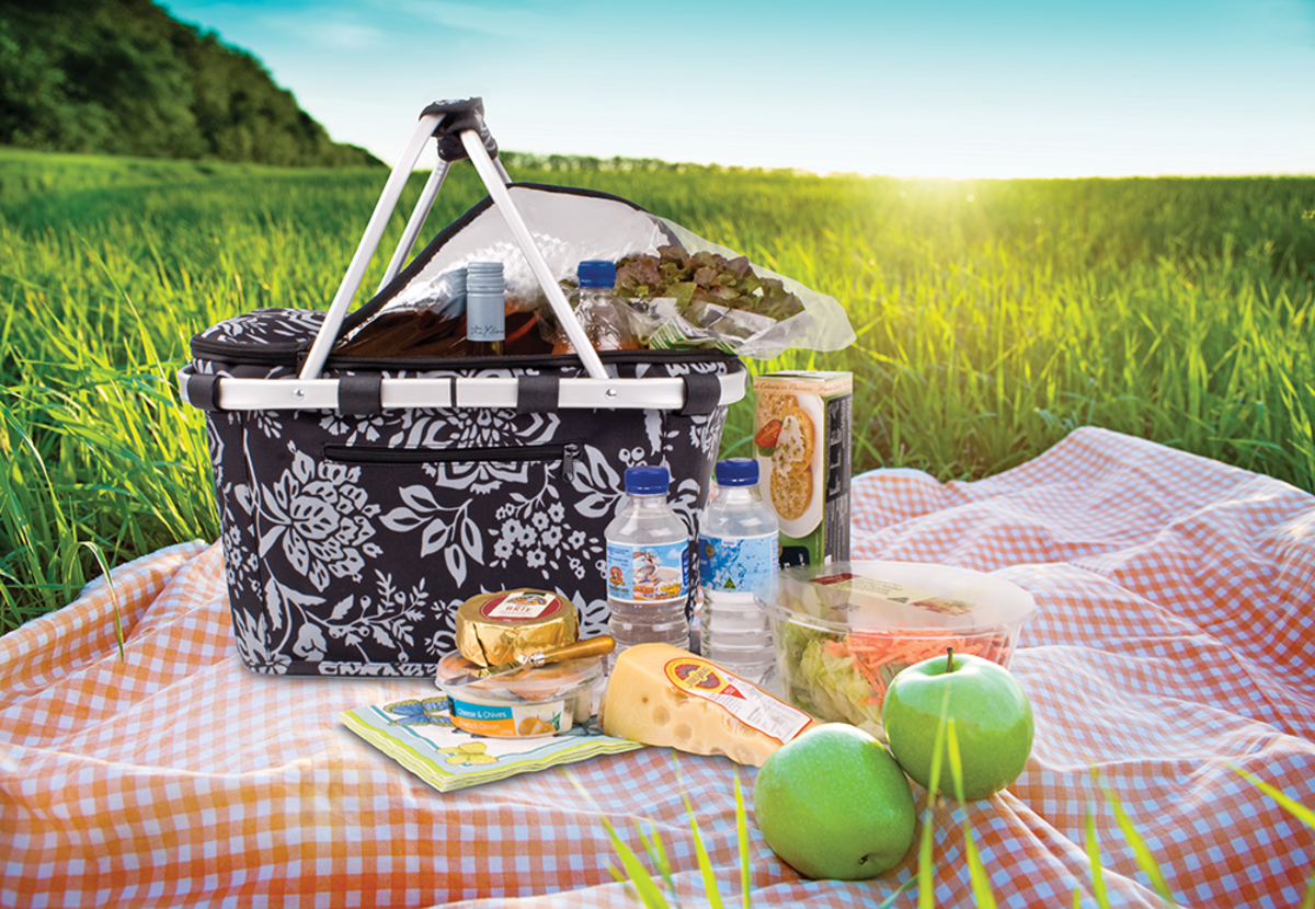 Insulated Two Handle Carry Basket - Camellia Black