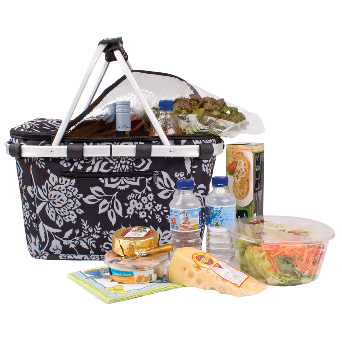 Insulated Two Handle Carry Basket - Camellia Black