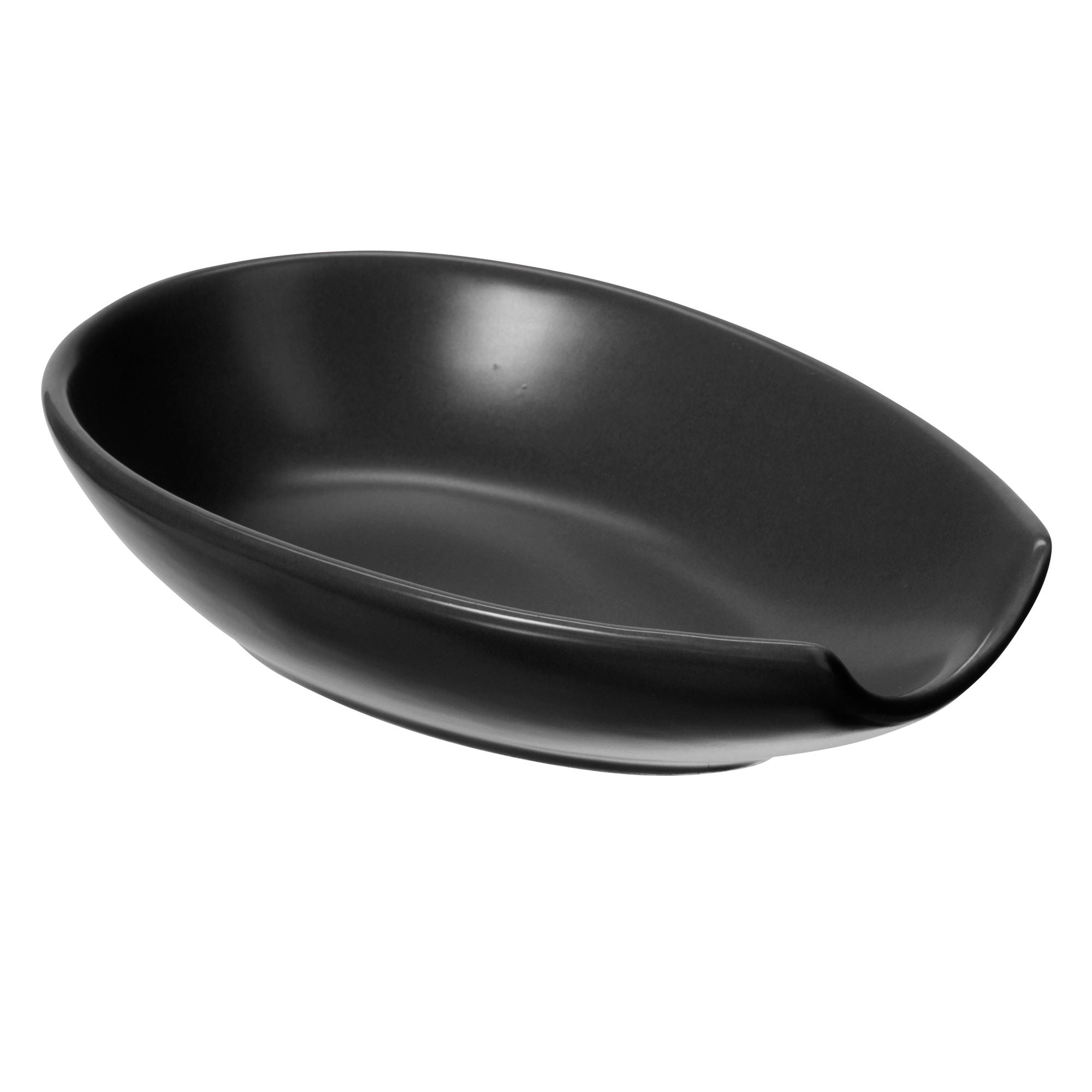 Oggi Spooner Ceramic Spoon Rest black