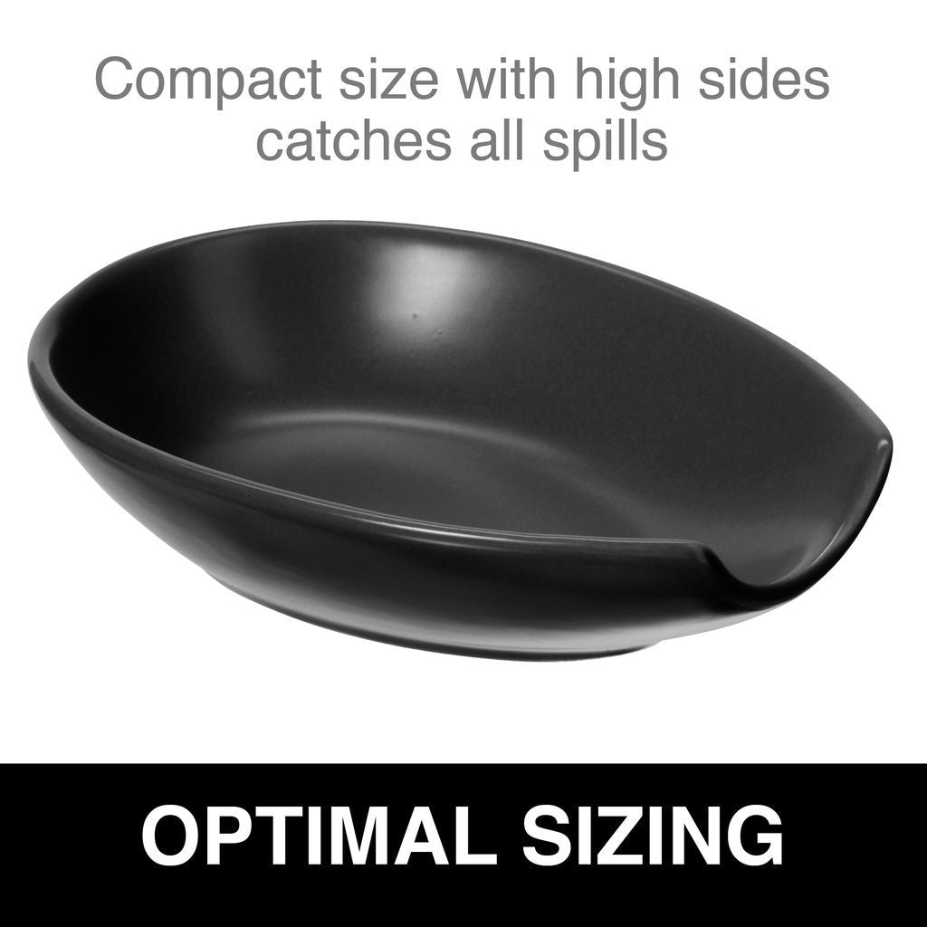 Oggi Spooner Ceramic Spoon Rest black