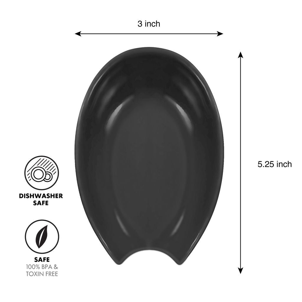 Oggi Spooner Ceramic Spoon Rest black
