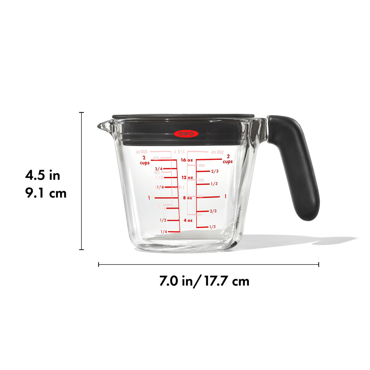 Glass Measuring Cup with Lid 500ml (2 Cup) – OXO