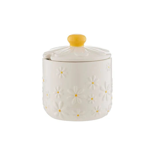 Daisy sugar bowl 11.1×9.2cm cream ceramic
