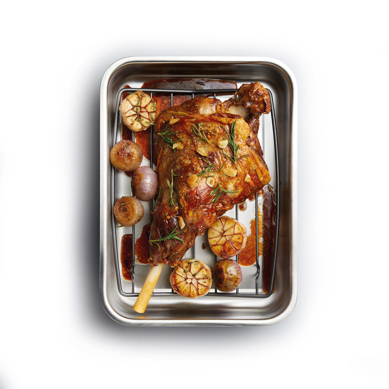 MasterCraft Roasting Rack Non Stick - in pan with roast