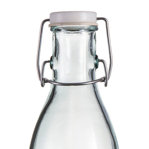 Ladelle Eco Recycled Leche 1000ml Glass Bottle angle view - recycled glass drink bottle