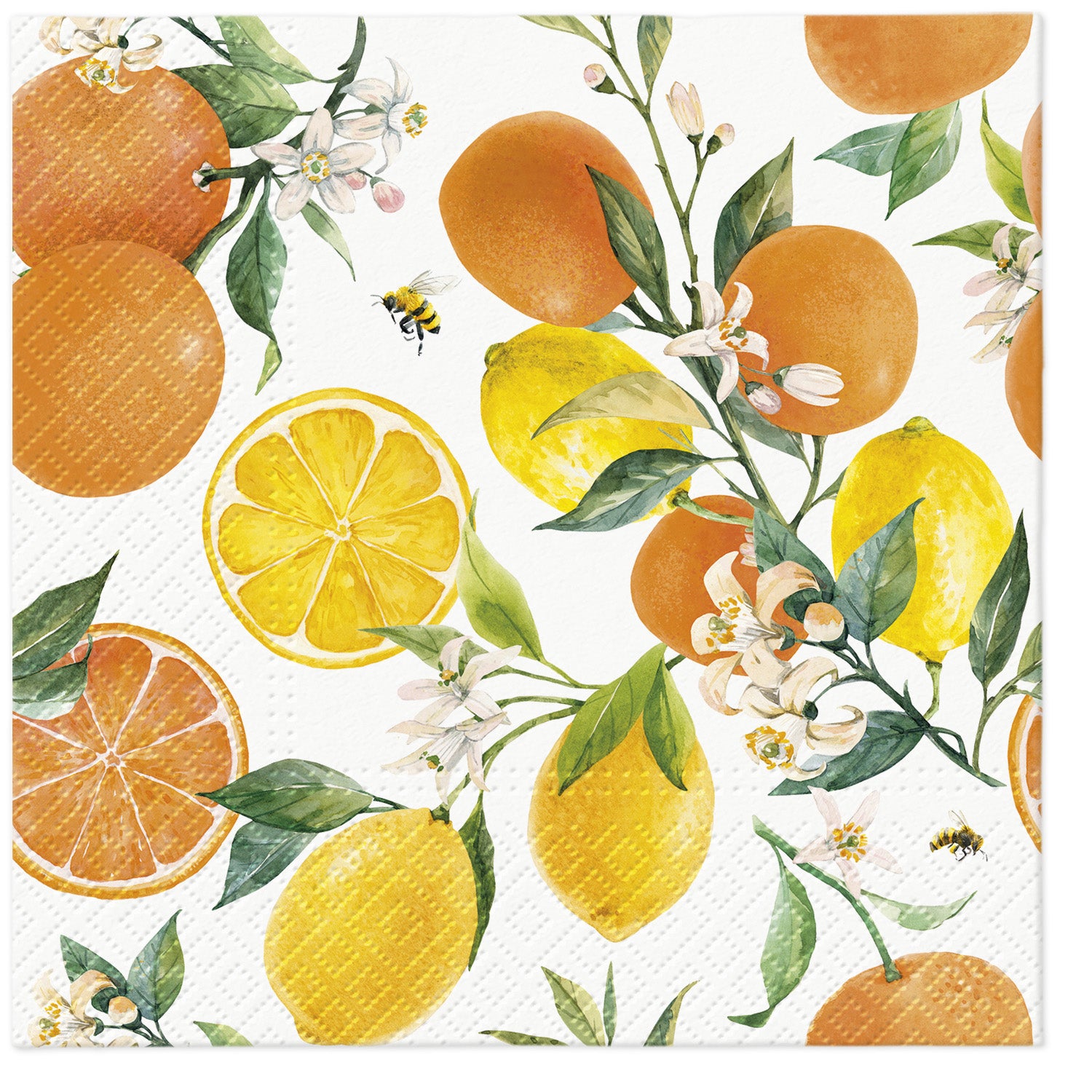 Lunch Napkin 33cm Citrus with Bees