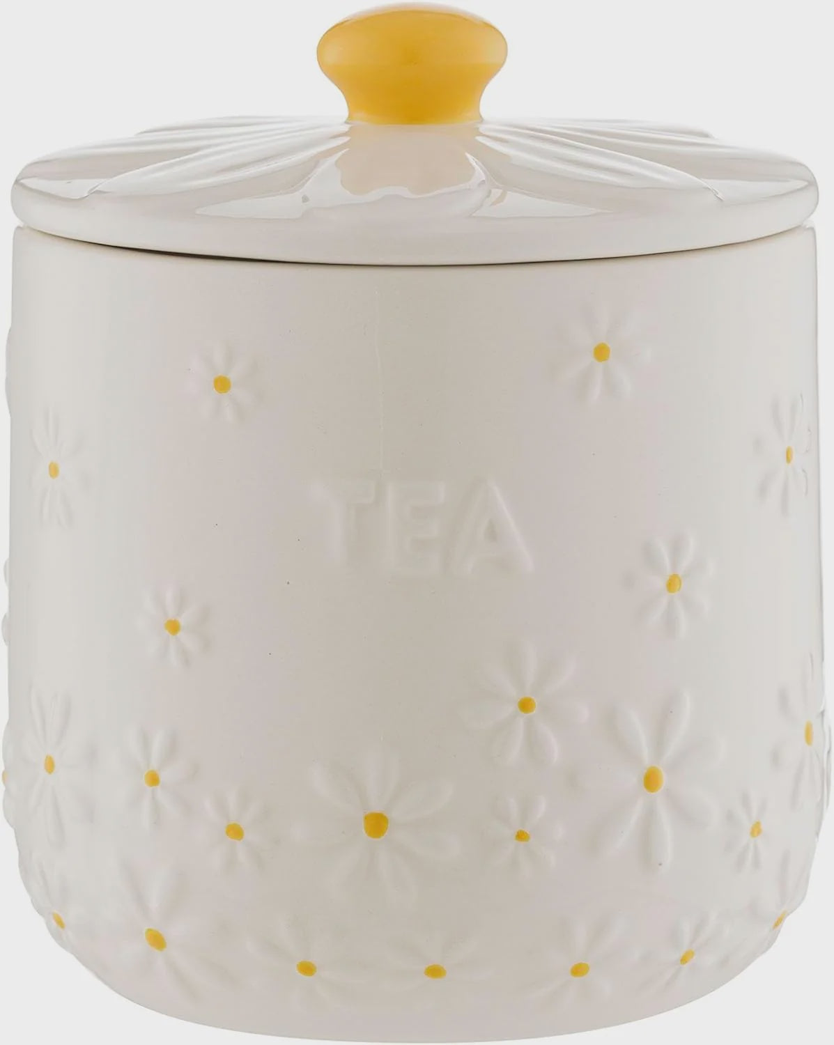 SKU 50740 daisy tea jar 900ml cream ceramic