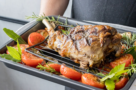 MasterCraft Roasting Rack Non Stick - serving with tomatoes