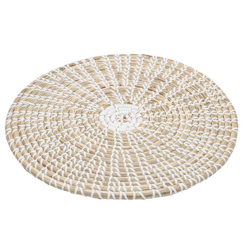 Seagrass Woven White Round Placemat