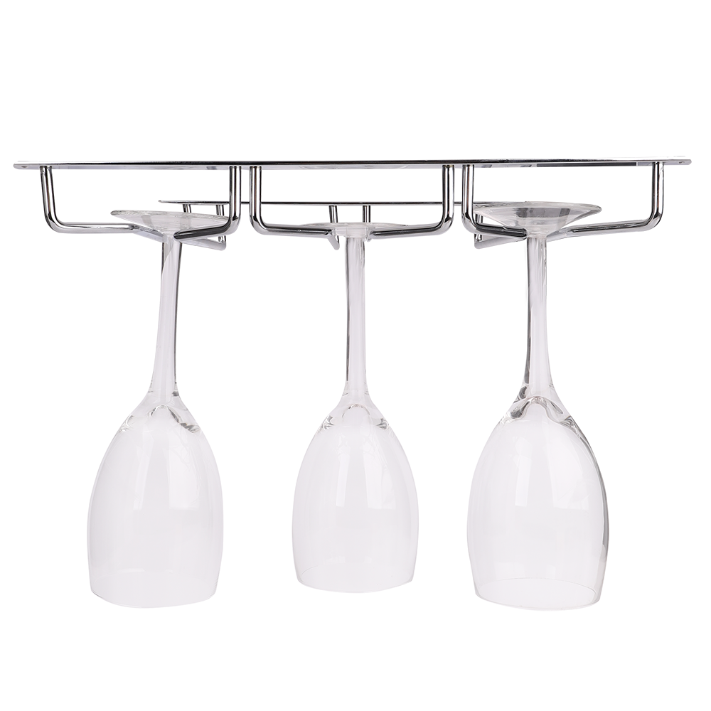 Triple Glass Stemware Rack 28cm Chrome - Bartender