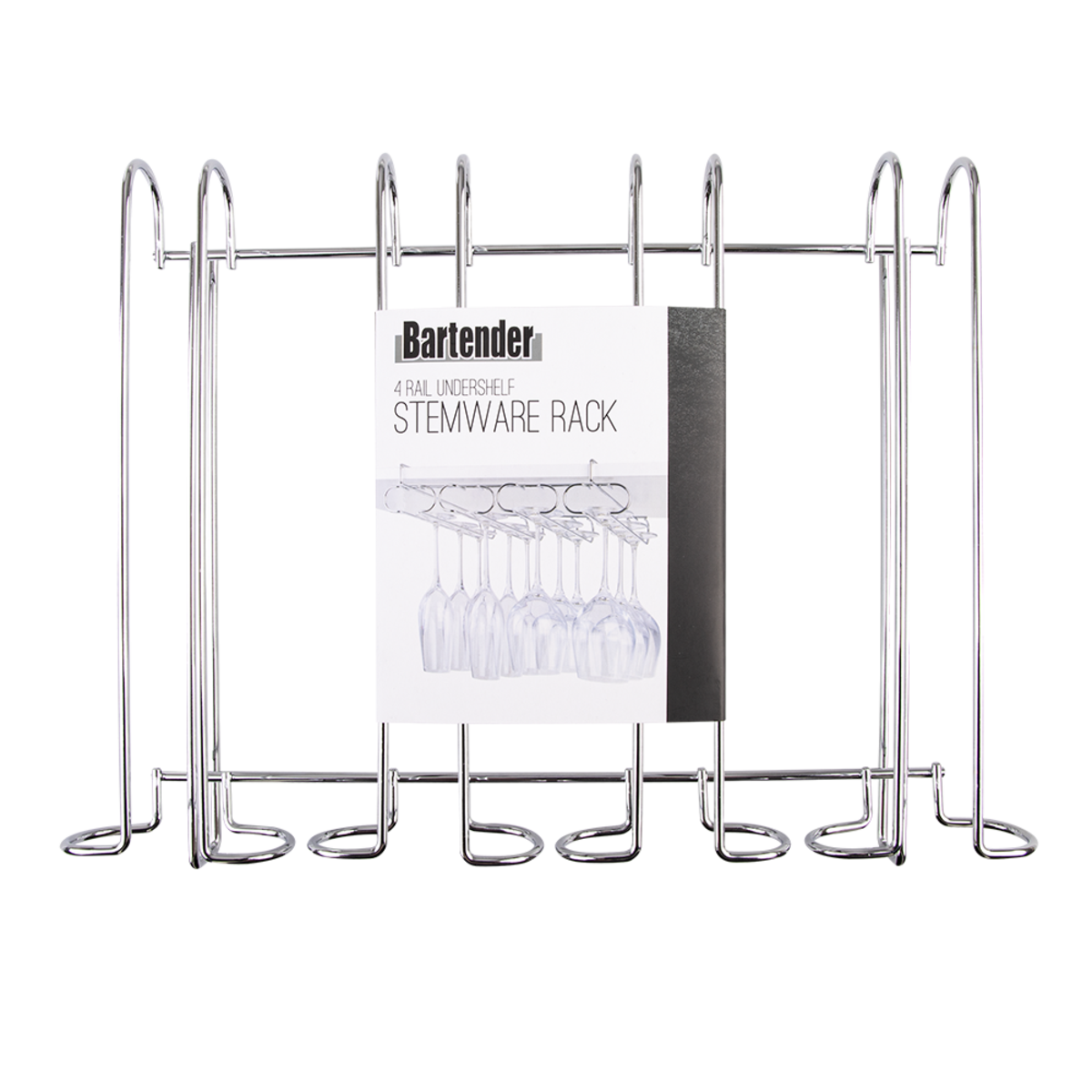Undershelf 4 Rail Stemware Rack
