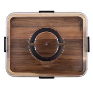 Alfresco Lane Acacia Wood Grazing Platter with Lid - 6 compartment serving board