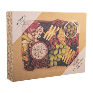 Alfresco Lane Acacia Wood Grazing Platter with Lid - 6 compartment serving board