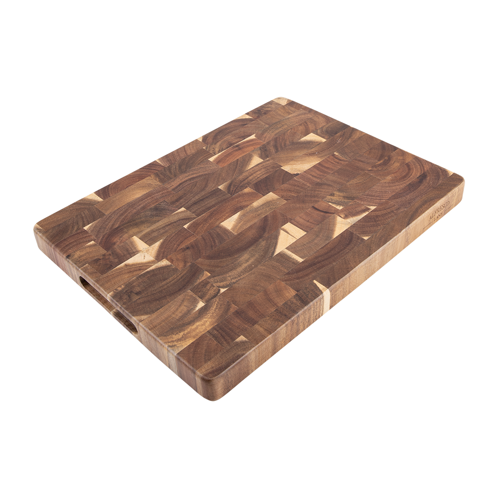 Acacia Wood End Grain Cutting Board 40x30cm - detail shot