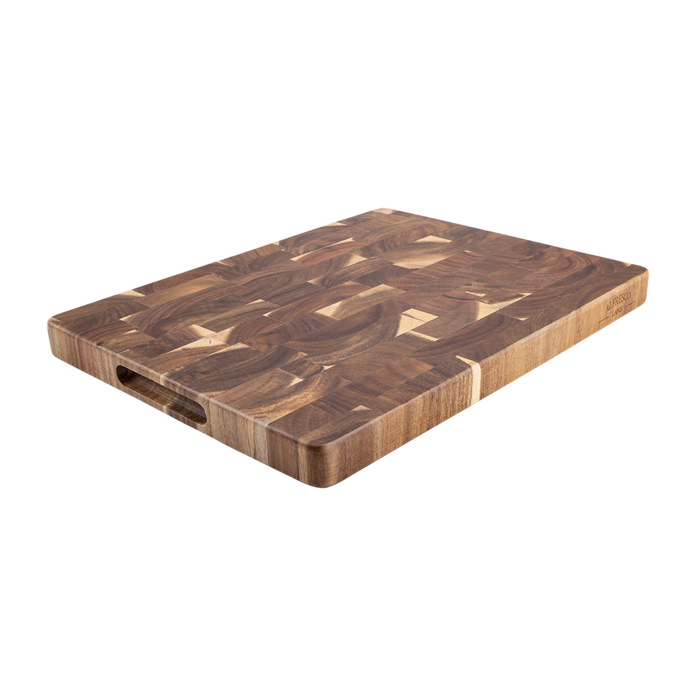 Acacia Wood End Grain Cutting Board 40x30cm - in use