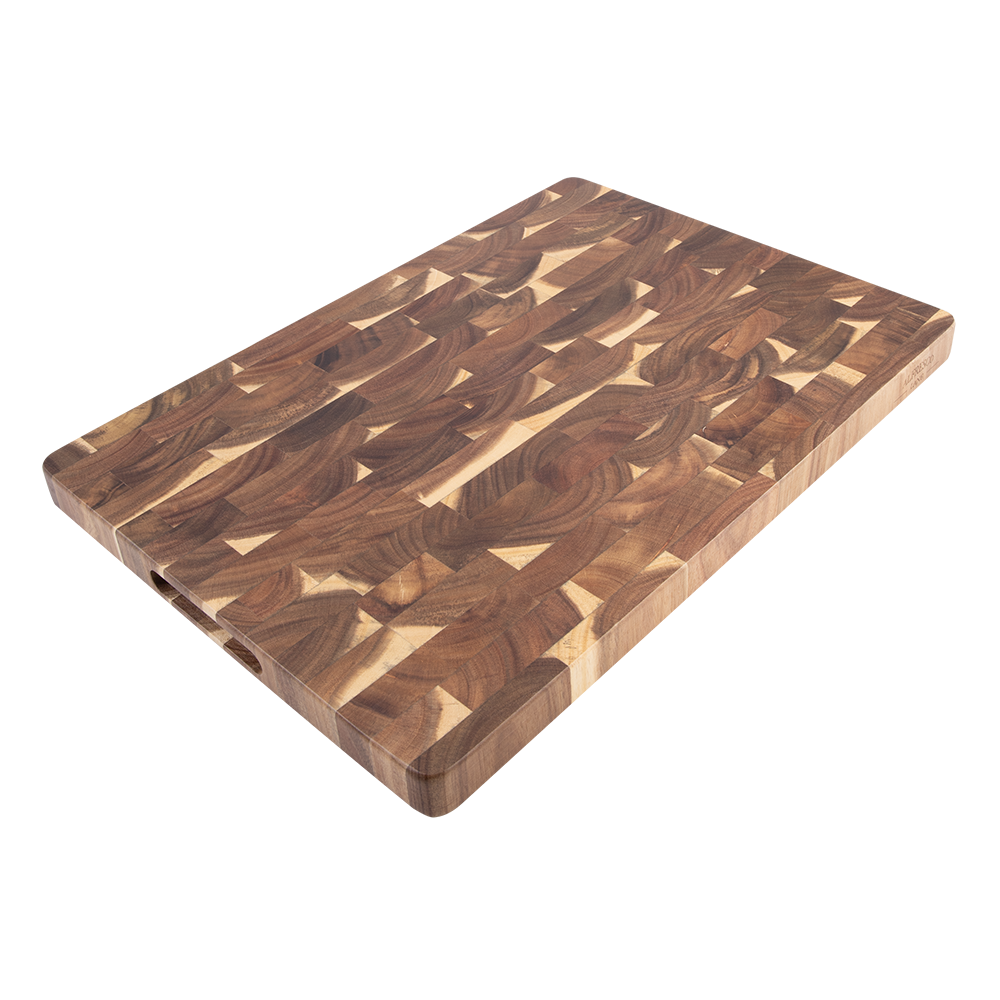 Acacia Wood End Grain Cutting Board 50x35cm - detail shot
