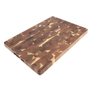 Acacia Wood End Grain Cutting Board 50x35cm - detail shot